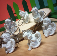 angioletti portachiavi ciondoli resina ad uso confezioni angeli bomboniere maschietti e bimbe per Battesimo Prima Comunione Santa Cresima