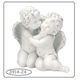 21 cm coppia grande statue angeli bianchi per composizioni fiori Natale ad uso decorazioni all'esterno in giardino arte funeraria cimitero lapidi tombe cappelle
