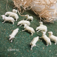 Set 12 statuine piccole animali presepe pecore 2 cm miniature animaletti per allestimento ambientazione Natale mini giardino piante bonsai alberi
