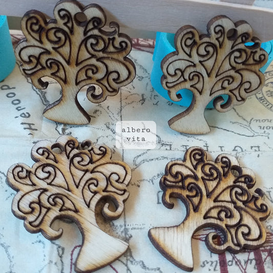 Albero della vita legno ciondoli applicazioni per bomboniere fai da te decorazioni scrapbooking scrap Art Apri festa anniversario matrimonio diciottesimo compleanno uso hobbistica lavoretti creativi
