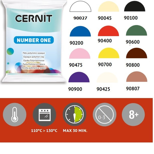Cernit number one pasta polimerica modellabile composti argilla da cuocere panetto 56 grammi 12 colori