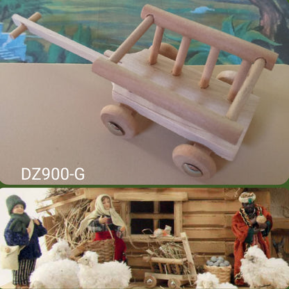 carro legno arredi Presepe accessori miniature mini giardino micro paesaggio con statuine diy decorazioni artigianali uso complementi bonsai piantine perline