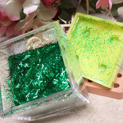 pagliuzze e glitter verde iridescente brillantini fini decorativi decoupage uso per fai da te natale palline albero decorazioni addobbi vetrinistica hobbistica
