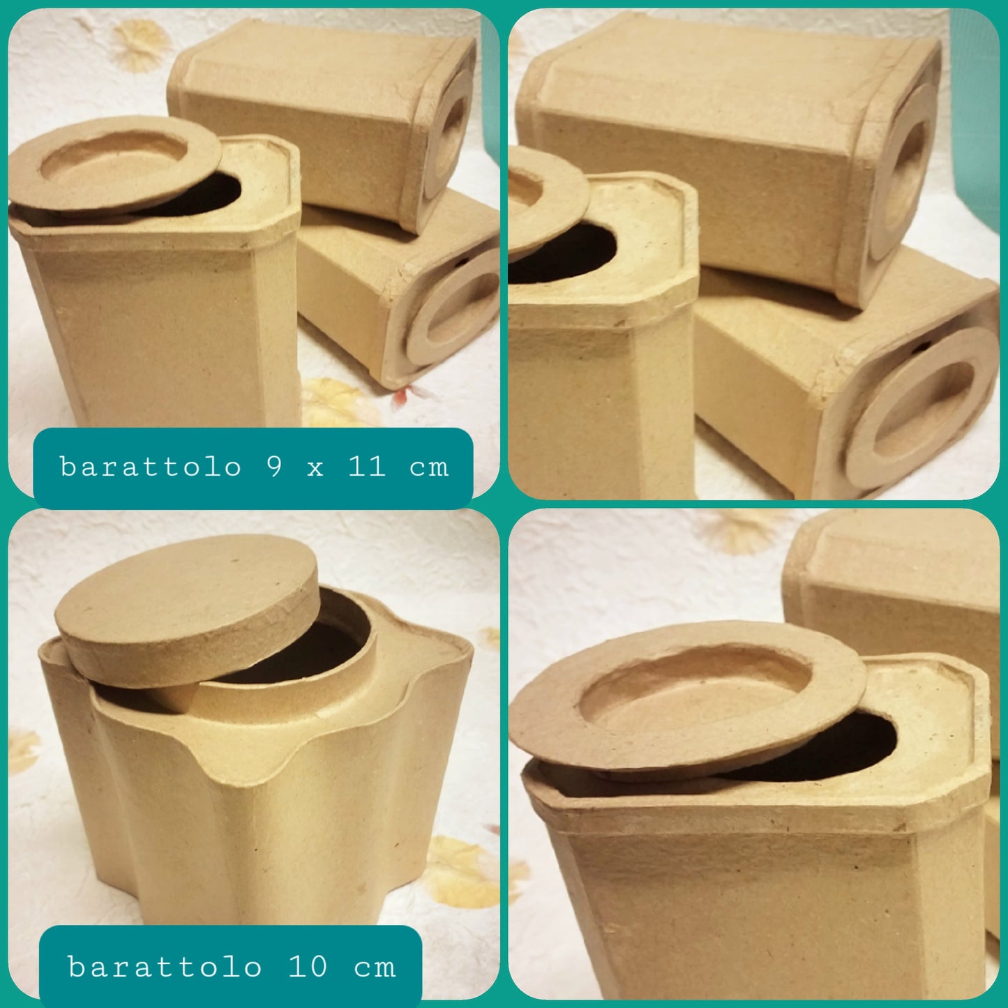 barattoli 9-11 cm articoli per decoupage oggetti di cartone ecrù da decorare in hobbistica creativa per decorazioni cucina casa ristorante allestimento vetrine