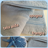 Tela Aida 55 quadretti da ricamare su asciugamani per punto croce salviette con frangia di spugna in cotone articoli da ricamo e idee regalo