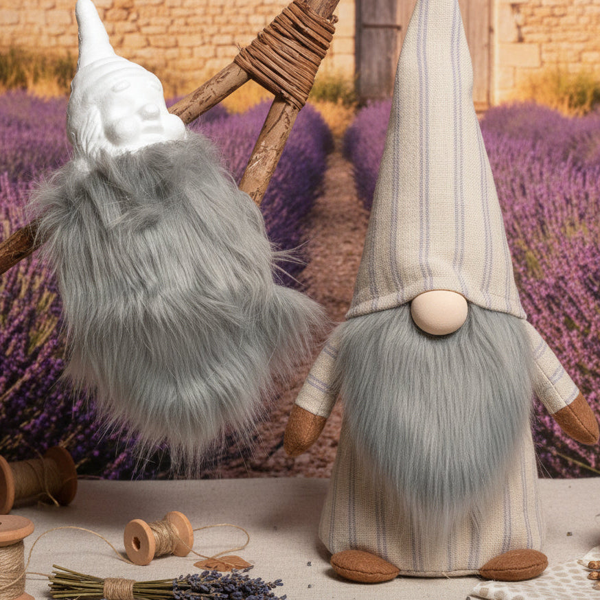 tessuto nastro peluche lungo fai da te pupazzi gnomi natalizi elfetti del bosco folletti della neve barba grigio pelo lungo