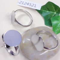 Basi per anelli fedina regolabile castone porta cabochon piastra piatta senza bordo per incastonare pietre perline perle