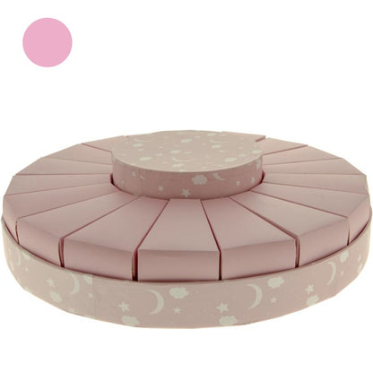 rosa luna stelle torta bomboniera vuota struttura base da confezionare con confetti in ogni scatolina forma fetta per Prima Comunione Cresima battesimo nascita babyshower bimba femminuccia