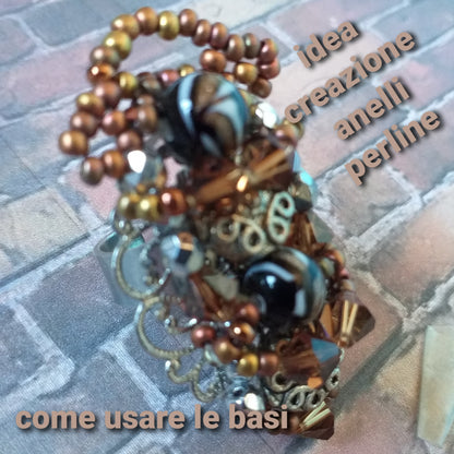 Idea creazione anelli perline Come usare le basi con Castone porta cabochon