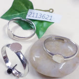 basi per anelli fai da te perline con castone 6 mm porta cabochon piastra tonda colore argento da incollare con pietre perle