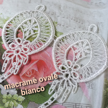 ovali basi per bigiotteria orecchini bijoux ciondoli filigrane macramè bianchi