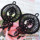 ovali basi per bigiotteria orecchini bijoux ciondoli filigrane macramè colore nero