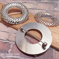 basi per spille fai da te bigiotteria creare perline e charms ciondoli metallo argento cerchio forato 30 mm da ricamare con perle cristalli