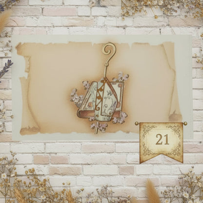 fondo pergamena bigliettini bomboniere e confetti per Santa Cresima simboli Calice Mitria pastorale Vangelo