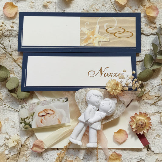 Bigliettini matrimonio per bomboniere confetti fai da te e stampati, idea segnaposto sposini stampa mare fedi nozze rosa pesca