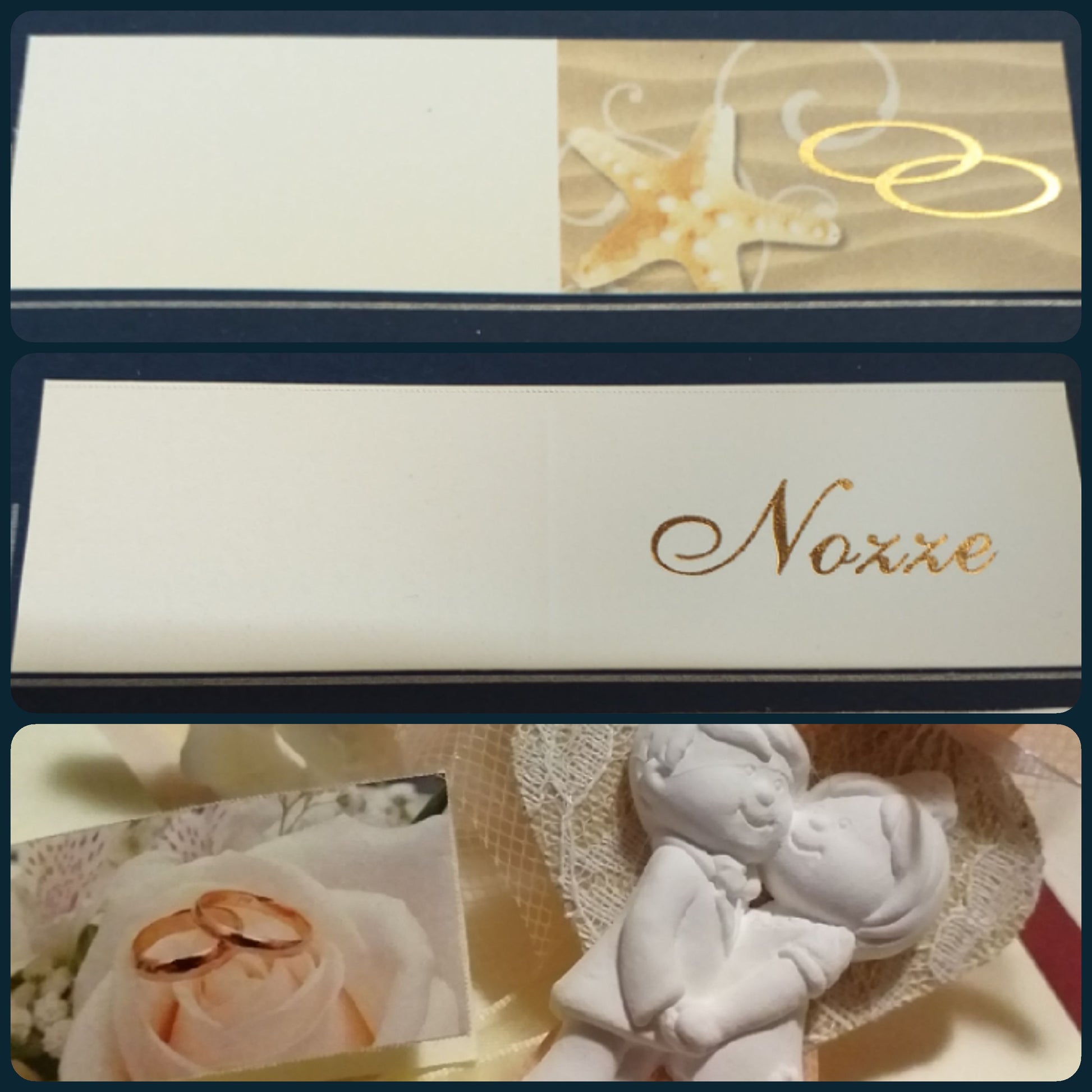 Bigliettini matrimonio per bomboniere confetti fai da te e stampati, idea segnaposto sposini stampa mare fedi nozze rosa pesca