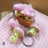 funghetto portachiavi  shop online negozio ricordini oggettini regalini bomboniere baby shower nascita Battesimo assortimento rosa bianco