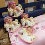 magnete bimba cavallino pony shop online negozio ricordini oggettini regalini bomboniere baby shower nascita Battesimo assortimento rosa bianco