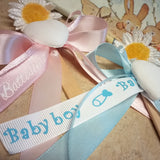 scritta nastro stampato offerta bomboniere 1 euro segnalibro su stecco gelato gessetto cuore margherita per nascita bimbi maschietti femminucce babyshower battesimo primo compleanno