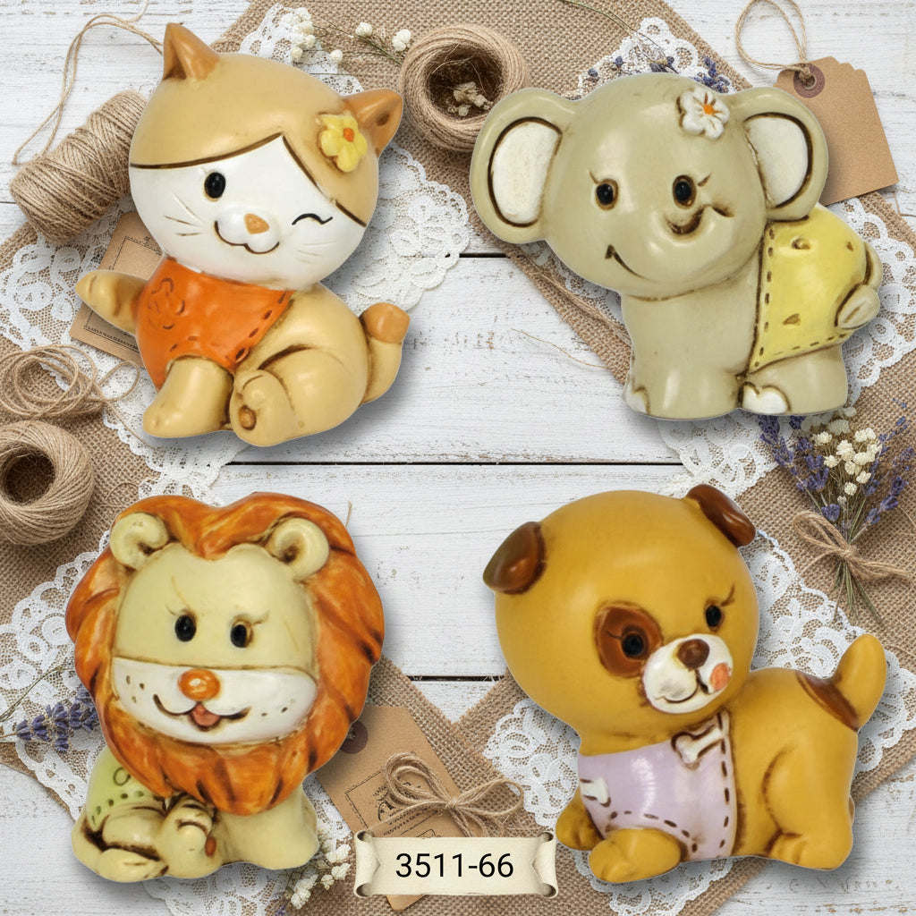 gattino leone elefantino cagnolino statuette decorative animaletti misti assortiti per bomboniere statuine idea regalo oggettistica ricordini souvenir packaging vetrinistica decorazioni hobbistica