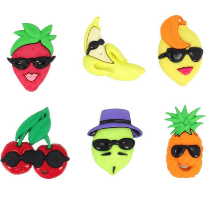 frutta cocktail stile fumetto bottoni decorativi particolari colorati uso fai da te bigiotteria estiva bomboniere hobby cucito creativo accessori decorazioni borse confezionamento packaging