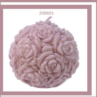 sfera di rose forma fiori glicine idee regalo pasqua natale candele particolari decorate di cera artigianali originali da regalare o vetrinistica