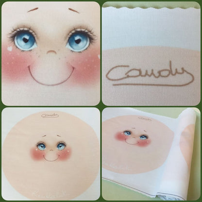 visi stampati su tessuto Renkalik bambole Candy 19 cm faccine maglina stoffa