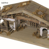 capanna vuota per Presepe Natività statuine piccole in legno sughero muschio sassi con miniature scala porta fienile mangiatoia