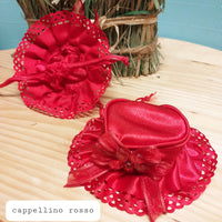 cappellino rosso pizzo raso per confezione regalo san valentino festa della mamma di bijoux packaging gioielleria