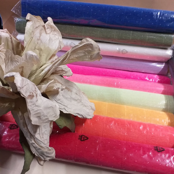 Carta crespa 180 g pesante colorata per fiori e lavoretti bambini –  hobbyshopbomboniere