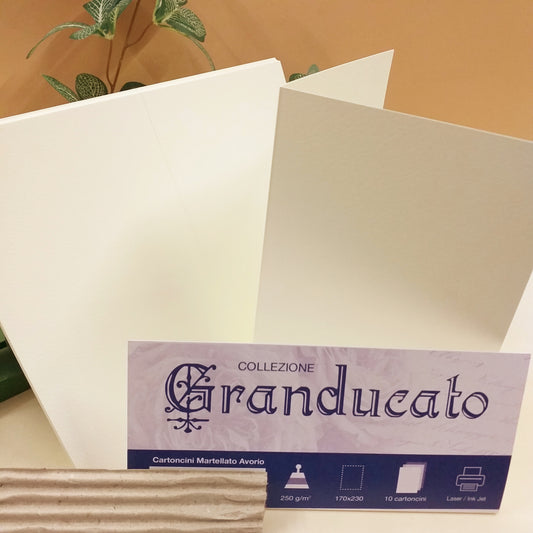 Partecipazioni cartoncini a libro avorio tinta unita carta granducato martellato per inviti biglietti stampati fai da te da stampare colori matrimonio battesimo comunione