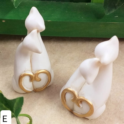 coppia gattini stock outlet offerta oggetti ceramica oggettini miniature casa bambole oggettistica collezione e bomboniere idee regalo shop