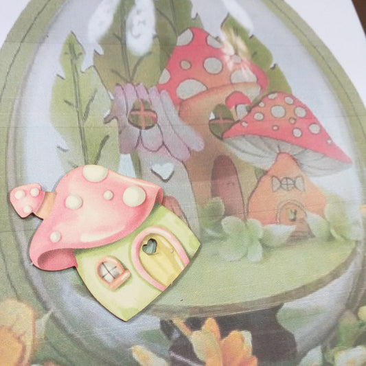 idea fai da te centrotavola pasquale con sagome formine fustellati villaggio bosco funghi pannello sweet wood cartone vegetale figurine da staccare per creare pupazzi e decorazioni bomboniere nascita battesimo pasqua vetrinistica