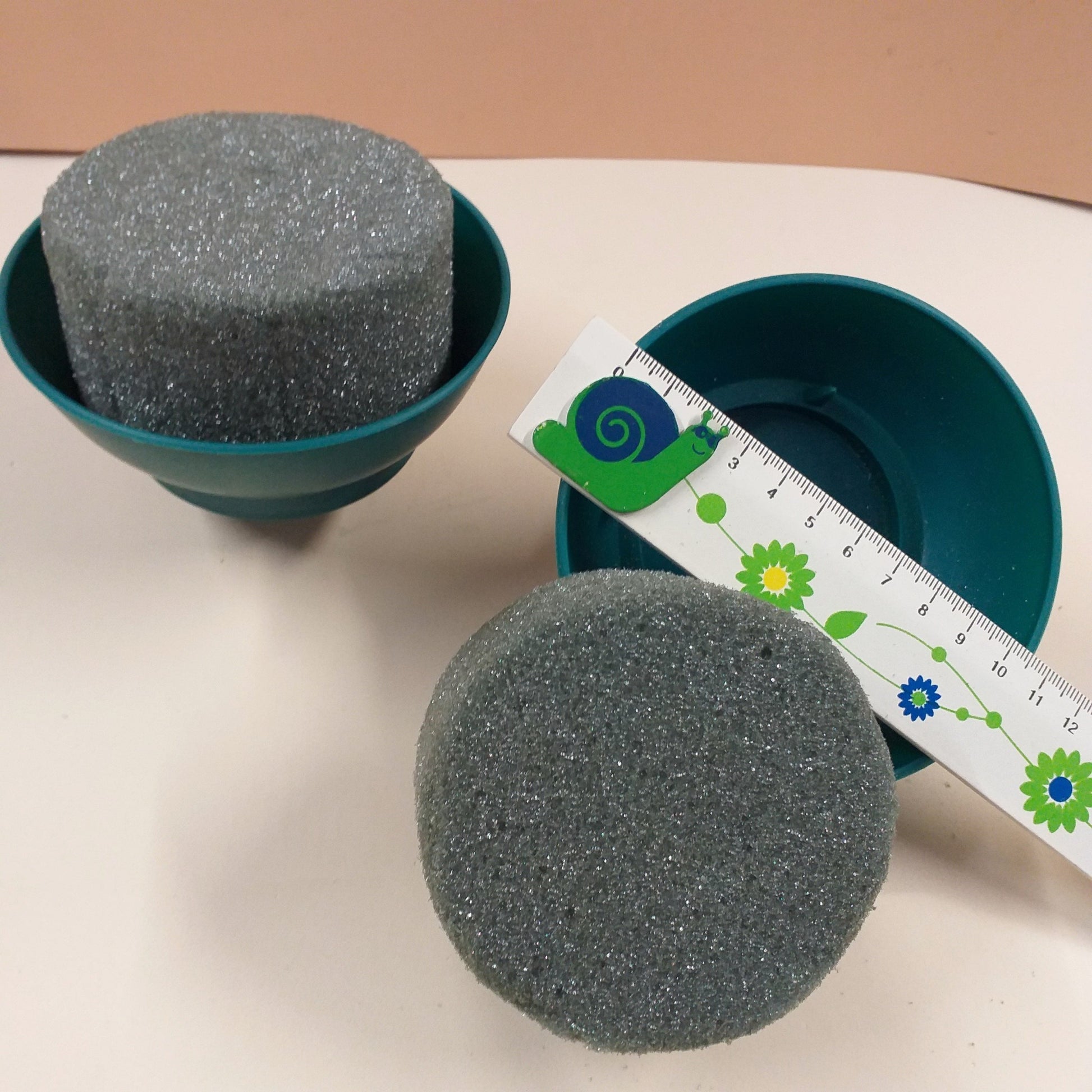 Spugna Per Fiori Verdi - 6 Pezzi Rotondi, 10x10x4 Cm, Per Fiori Freschi E Artificiali - Foto 9