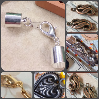 chiusure per collane cordini con coprinodo terminali e componenti filigrana plurifilo creazioni bijoux bigiotteria bracciali