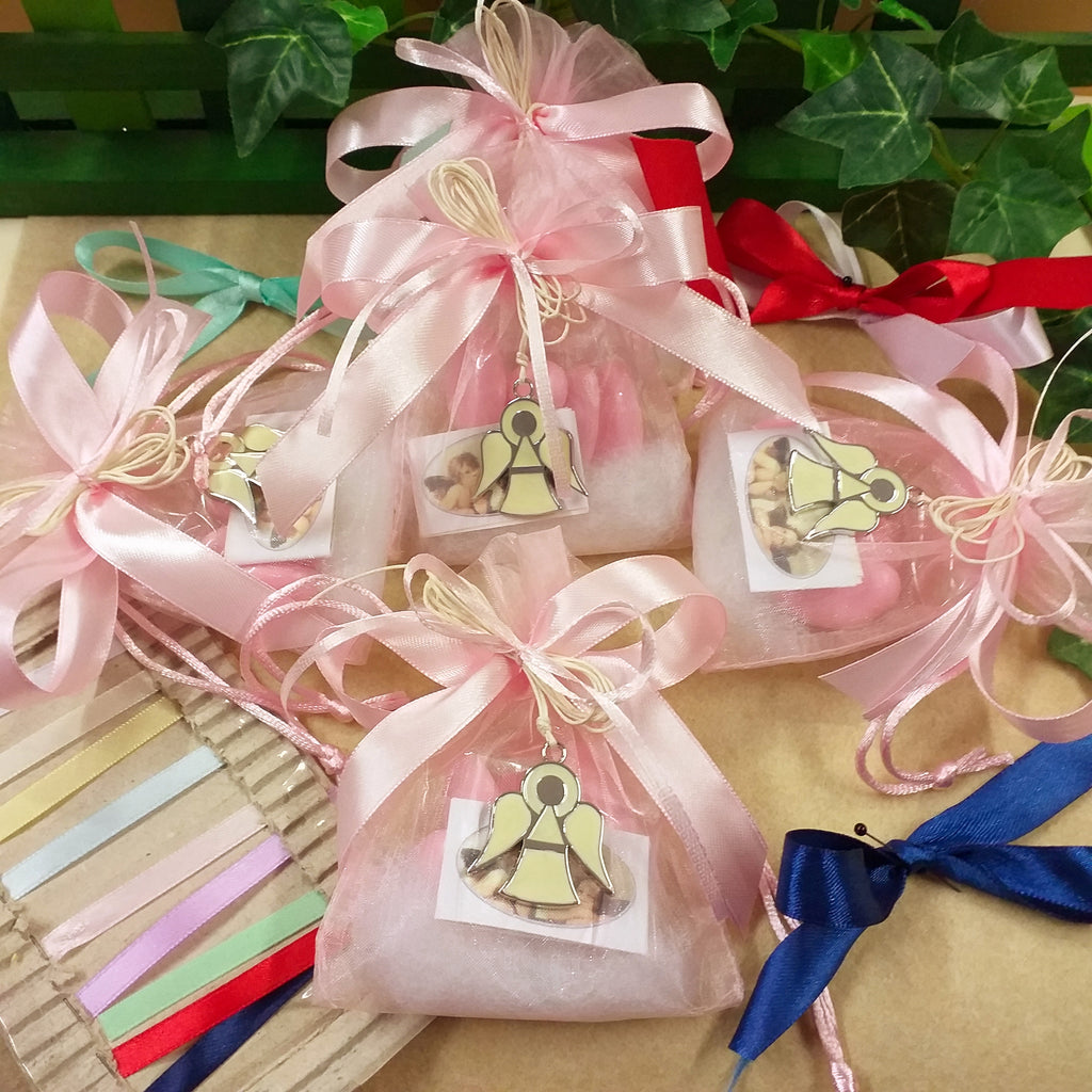 Bracciale Con Ciondolo Angelo Bianco Per Bomboniera Prima Comunione - Regalo Religioso