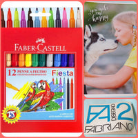 12 pennarelli Faber castell quaderno a quadretti album da disegno e per la scuola confezione regalo da bambini ragazzi