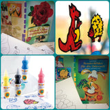 Valigetta kit colori per finestre Window color disegni e flaconi cartamodelli animali Pasqua conigli pulcino fiori rose libretti bambini