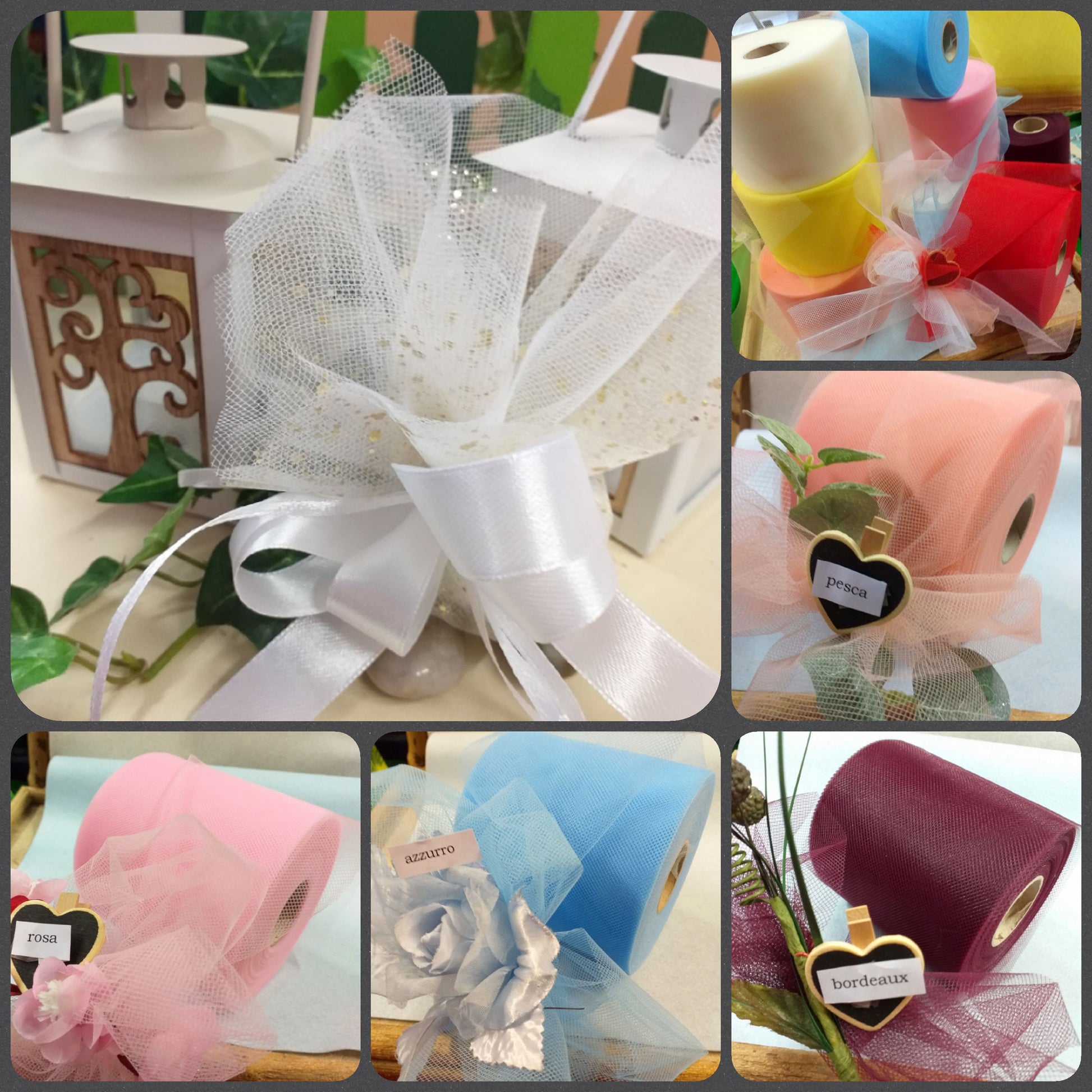 come confezionare composizione o kit fai da te simboli lanterna bomboniera metallo bianco beige albero della vita legno confezionata confetti anniversario di matrimonio venticinquesimo cinquantesimo ricordino nozze argento