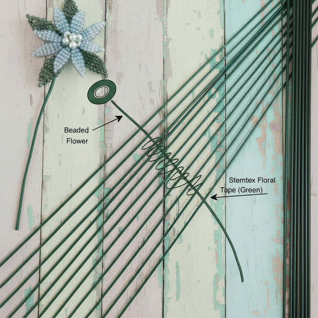 steli di ferri fili per Gambi fiori perline hobby-creativi barrette ricoperte verde rivestite laccate ferretti da fioristi