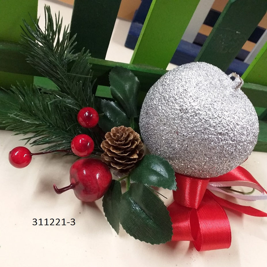 chiudipacco regalo pick pino abete verde Natale frutta mela per rami artificiali uso fai da te composizioni floreali miste centrotavola ghirlande fuoriporta