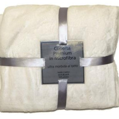 beige idee regalo Natale coperta premium pile di microfibra plaid divano e letto singolo