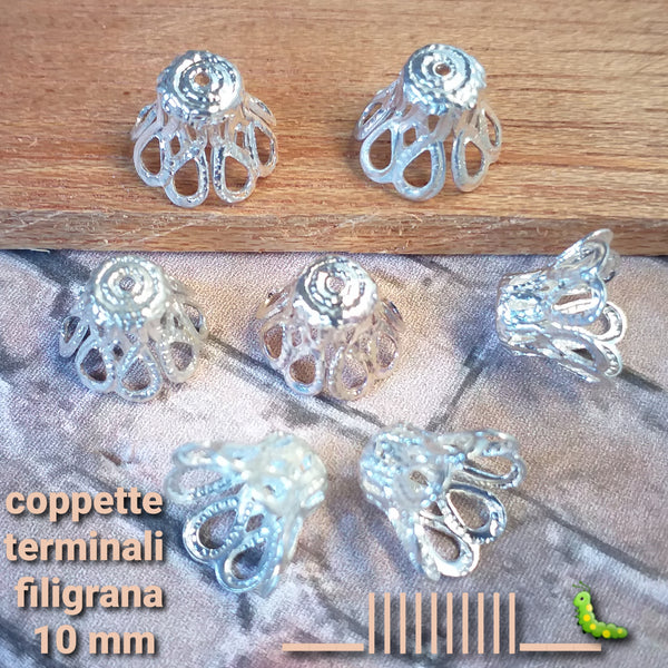 120 Cappucci Terminali Stile Tibetano - Per Bracciali Kumihimo E Gioielli Fai Da Te | Argento Anticato - Foto 12