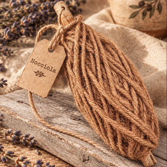 packaging mare nocciola flexcord  corda di juta cordoncino naturale sbiancato spago uso per cordino bijoux uncinetto fai da te hobbistica bomboniere shabby chic country rustico style