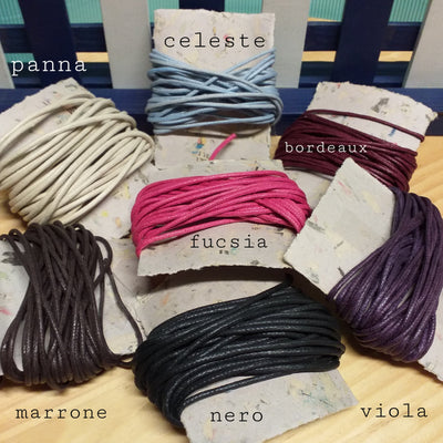 Cordino collane 2 mm cotone cerato bigiotteria gioielli bijoux laccio