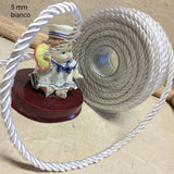 cordone 5 mm bianco cordoncino passamaneria ad uso rivestimento arredamento tende tappezzeria copripunto bambole bomboniere corde marinare