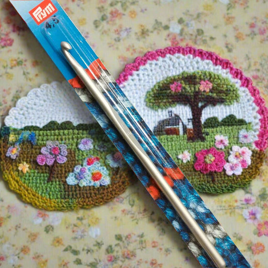 4.5 Prym ago con uncino crochet hook uncinetto alluminio per lana cotone lavori a maglia con filati di spessore medio