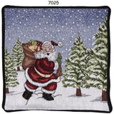 babbo in corsa con regali federa copricuscino natalizio gobelin idea regalo Natale originale packaging arredo casa per uomo e donna