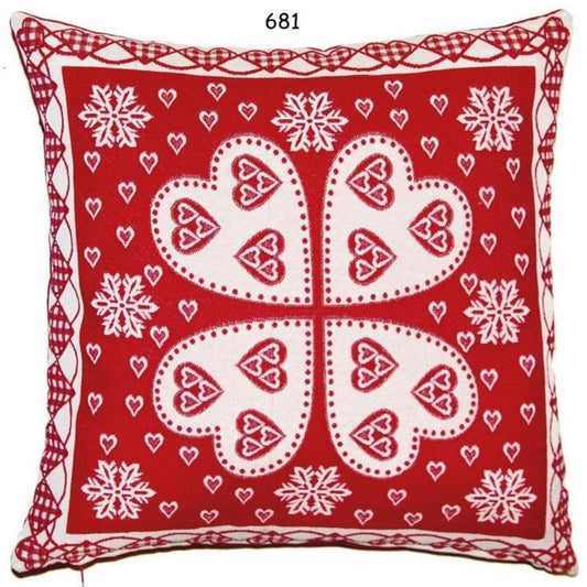 4 cuori fiocco di neve cuoricini federa copricuscino natalizio gobelin idea regalo Natale originale packaging arredo casa per uomo e donna