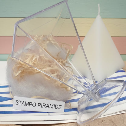 stampo plastica trasparente piramide con piedistallo per candele fai da te con cera